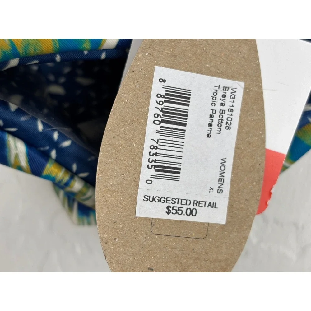 NEW Prana‎ Breya Bikini Bottom Reversible Tropic Panama Blue Palm XL 2336